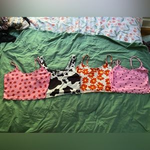 Shein 5 shirt bundle. 4 tanks one crop tee